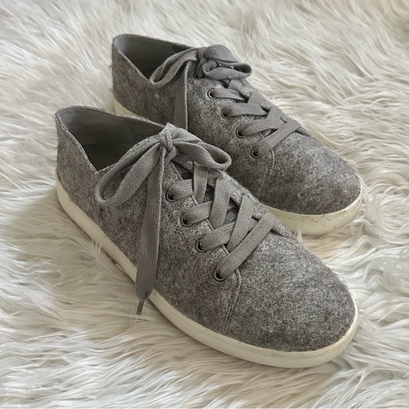 EILEEN FISHER 11 Clifton Felted Wool Sneakers in Koala Gray • Fall Winter Shoes - Picture 2 of 16